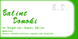 balint domoki business card
