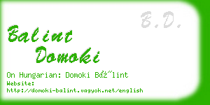 balint domoki business card